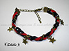 Bracelet bronze multiple étoiles noir et rouge