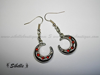 Boucles d'oreilles lune perlée