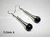 Boucles d'oreilles tourbillon perle noire