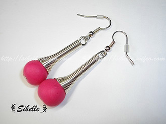 Boucles d'oreilles tourbillon perle rose