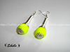 Boucles d'oreilles tourbillon perle jaune fluo