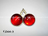 Boucles d'oreilles dormeuses - rouge feu