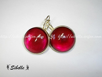 Boucles d’oreilles dormeuses - framboise