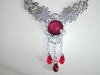 Collier rosace - rouge
